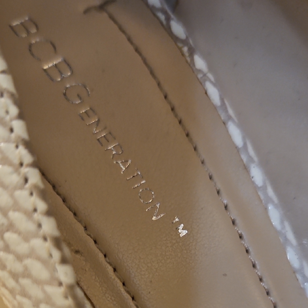 BCBGeneration Textured Cream Heels - Picture 2 of 9